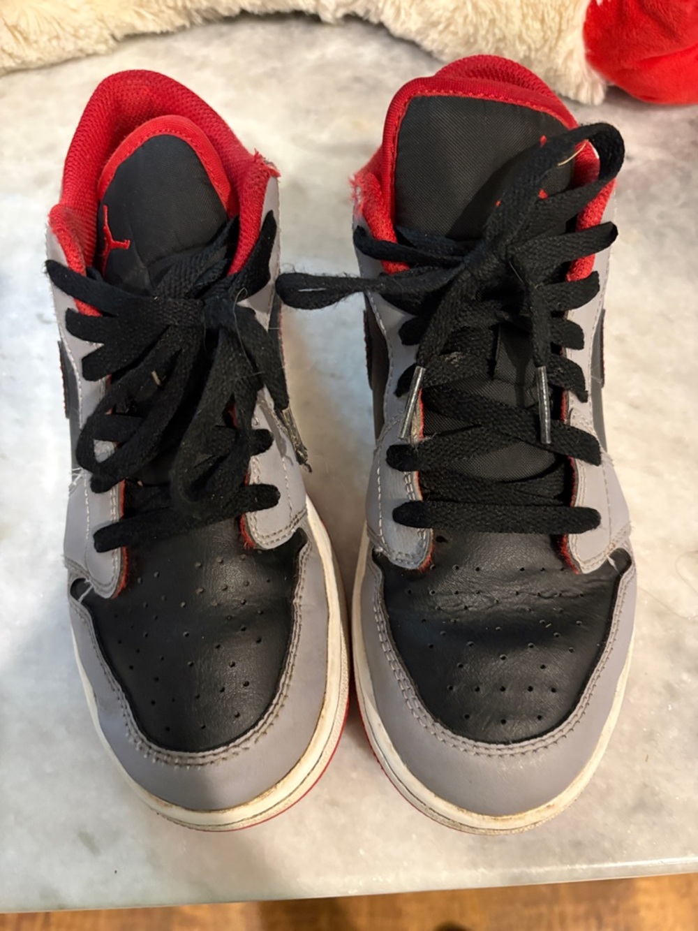 Jordan Kids Black, Gray and Red Sneakers